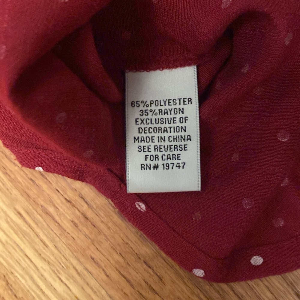 Counterparts extra large cherry red with white dots blouse - Picture 8 of 8